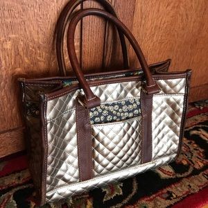 Consuela silver metallic tote